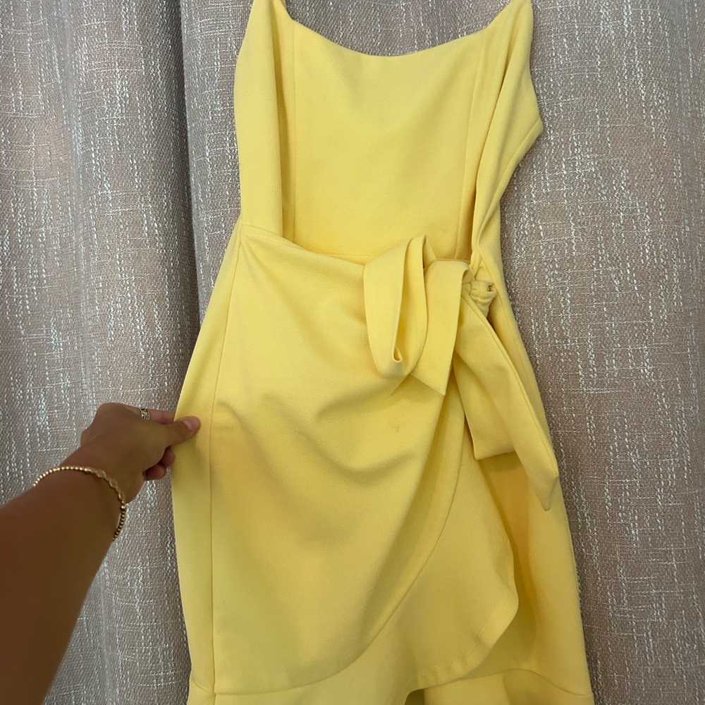 Wrap tie Yellow mini Dress NEVER WORN
